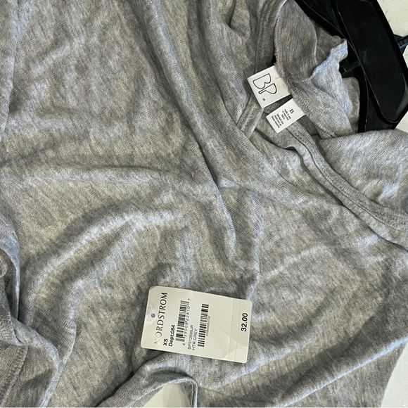 New Nordstroms B.P. Light Weight Heather Gray 3/4 Sleeve Shirt with Hood - Picture 3 of 10